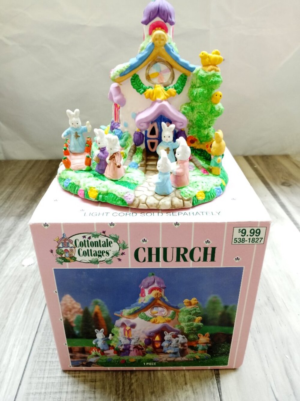 CHURCH Cottontale Cottages Easter Village Porcelain Painted House